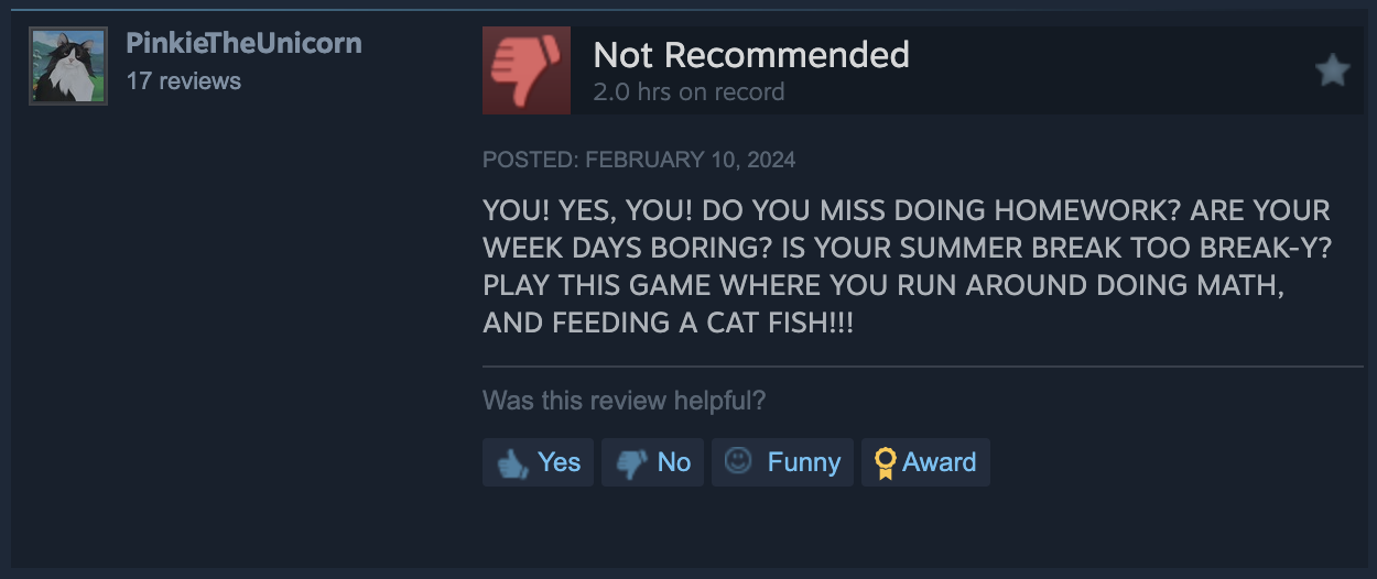 Negative review allcaps